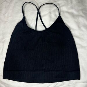 Colsie Black Ribbed Crop Top